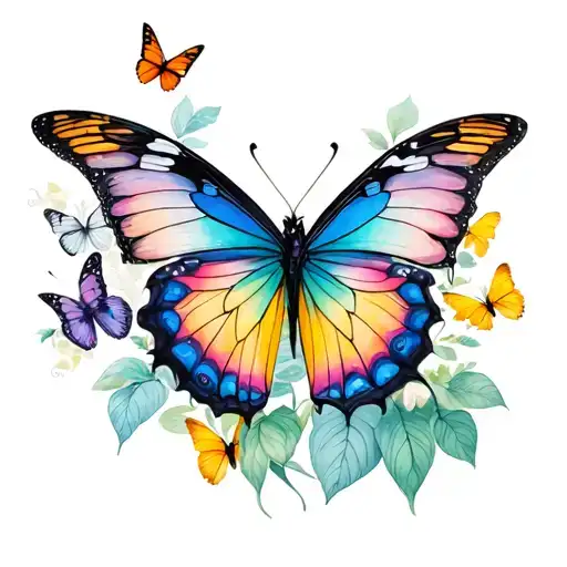 Love You Mom With Butterflies Flying