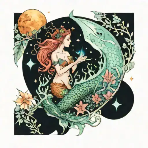Ocean Mermaid Plants Fox Dragon Stars Moon Phases