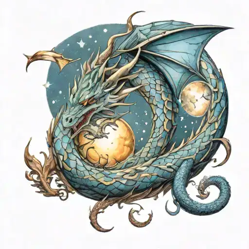 Stars Moon Dragon