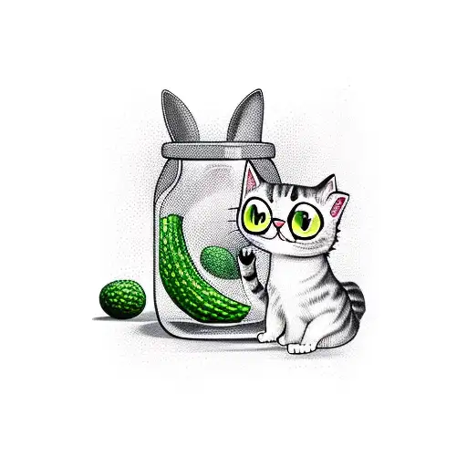 Cat In A Pickle Jar