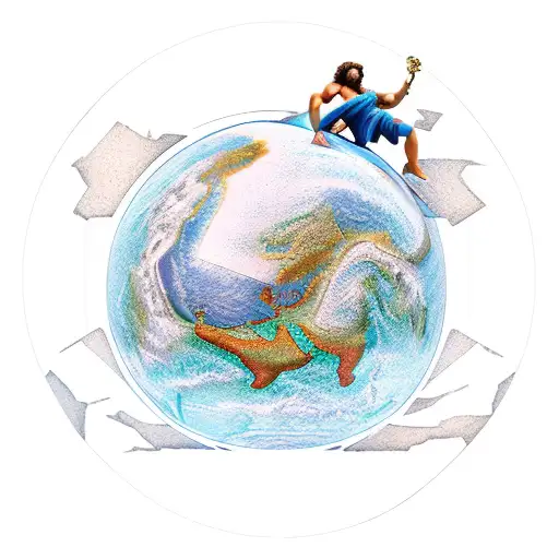 Greek God Atlas Holding Planet Over His Sholder