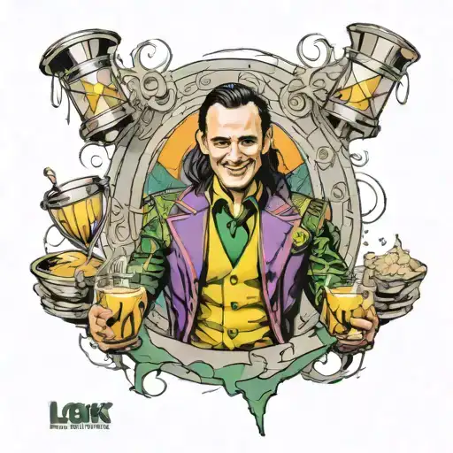Loki Marvel Laughing With Breaking Hourglass