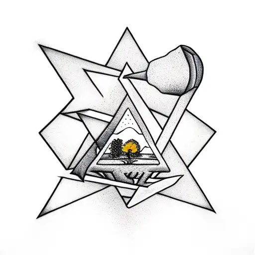 Triangle With A Bonsai Tree