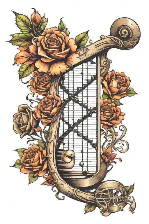 Dna Wraped Over Arm With Music Elements