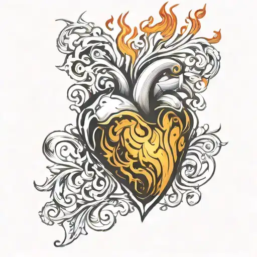 A Flaming Heart Symbolizing Love