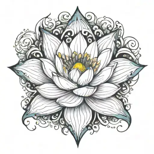 Lotus Flower And Heart Of Fire Inside