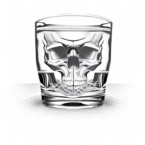 Skull In A Glass Of Whisky