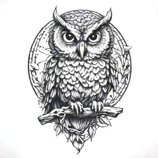 Owl Perched On A Branch