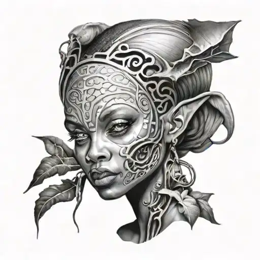 Black Woman Alien Earth Background Black