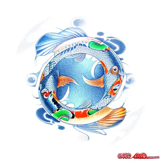 Koi Fish And Ying Yang
