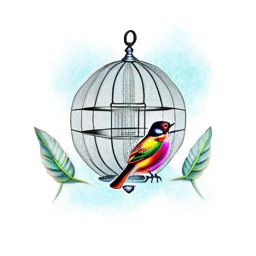 A Bird In An Open Cage