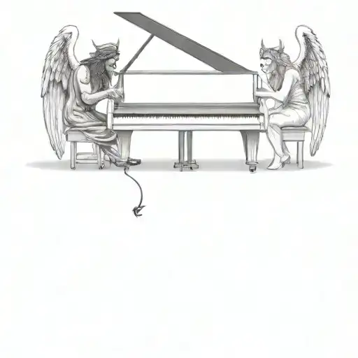 Piano And Angel And Demon