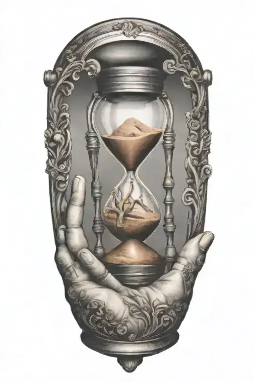 Hand Holding An Hourglass