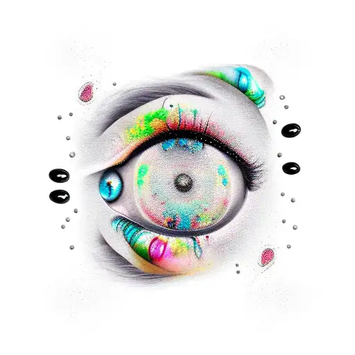 Black Long Liquid Dripping Made Of Tiny Eyes Inside The Liquid