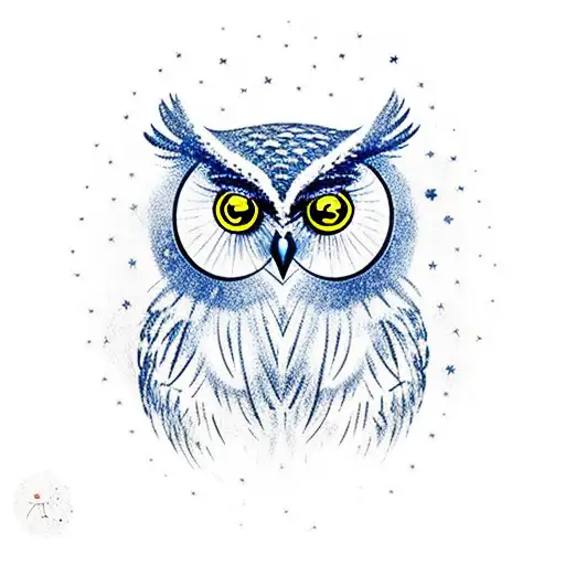Owl With Night Sky