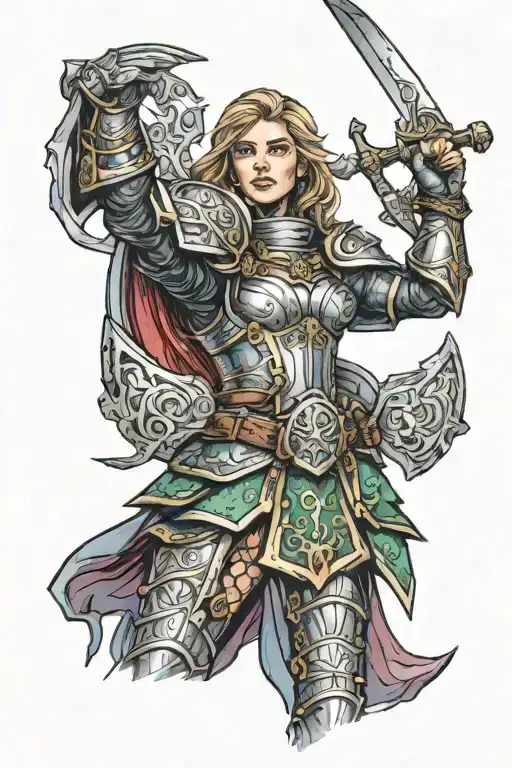 Fighting Female Mage In Armor