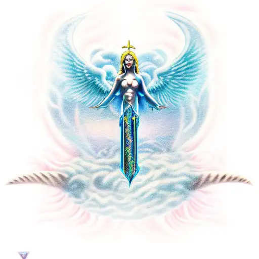 Neptune Trident With A Angel Wing