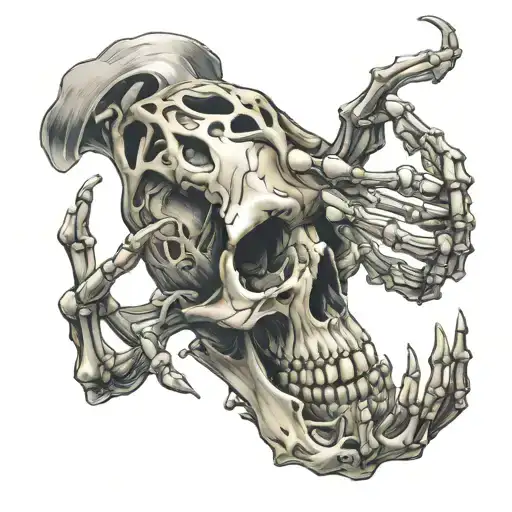 Skeleton Hand Reaching