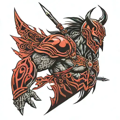 Red And Black Warrior