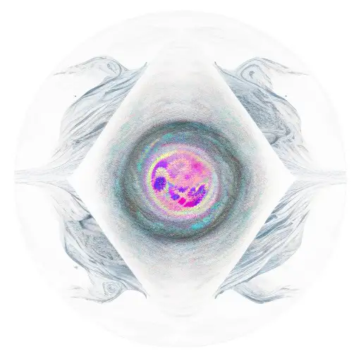 A Mystical Moon Surrounded By Swirling Patterns Inspired By Hiking Trails