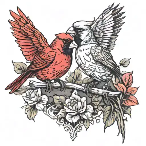 Comedy Tragedy Cardinal Bird