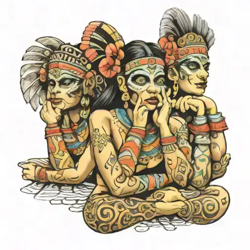 Aztec Sexy Girls Hear No Evil See No Evil Speak No Evil