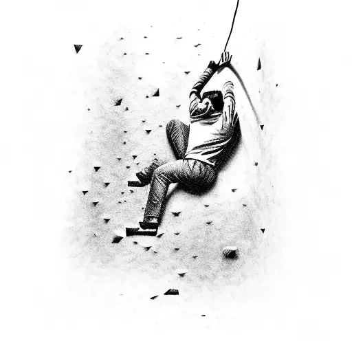 Man Climbing Out Of Black Liquid