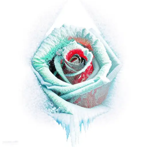 A Red Rose Grew Up Out Of Ice Frozen Ground With No One Around To Tweet It