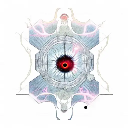 A Man Entering The Pillar Of Light In The Roots Of A Big Tree That Has Space And Skull As A Crown