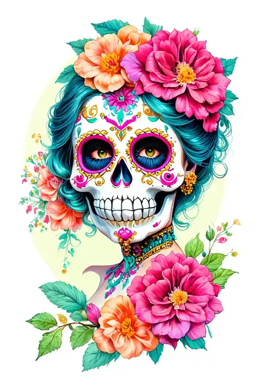 Pinup Girl Style Sugar Skull
