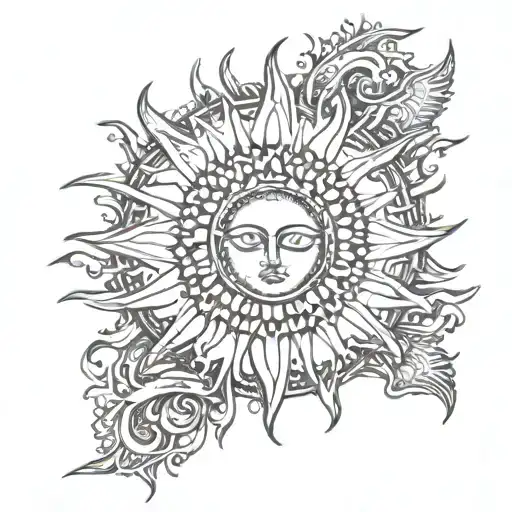 Small Artistic Sun For Ankle