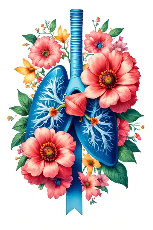 Lung Cancer Symbol Flowers Intertwined