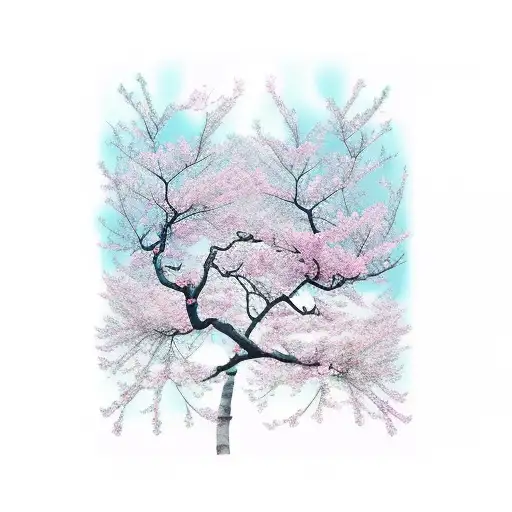 A Music Sheet Intertwined With Blooming Cherry Blossom Branches