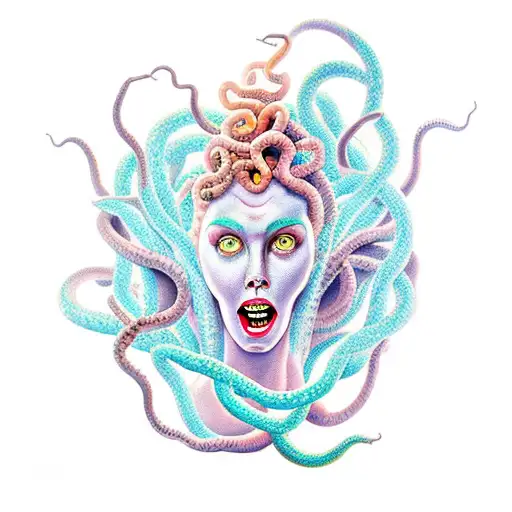 Medusa Attacked By Snakes