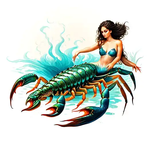 Mermaid Riding A Scorpion