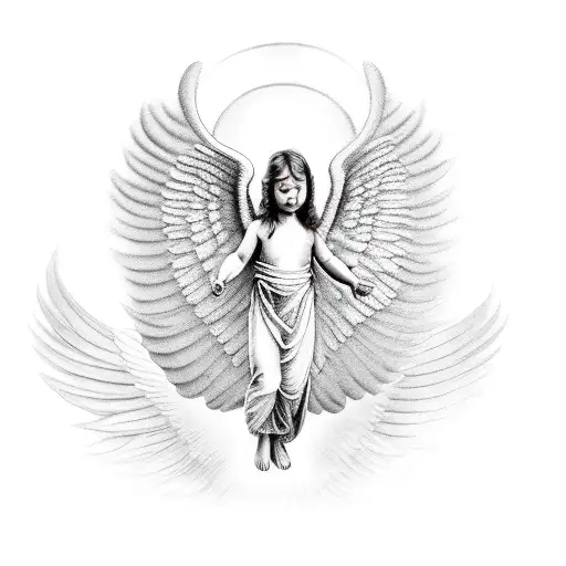 Foetus Angel With Wings And Halo