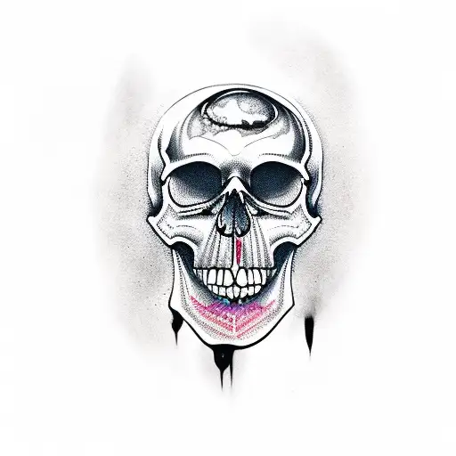 Skull With Vampire's Canin And Bramble