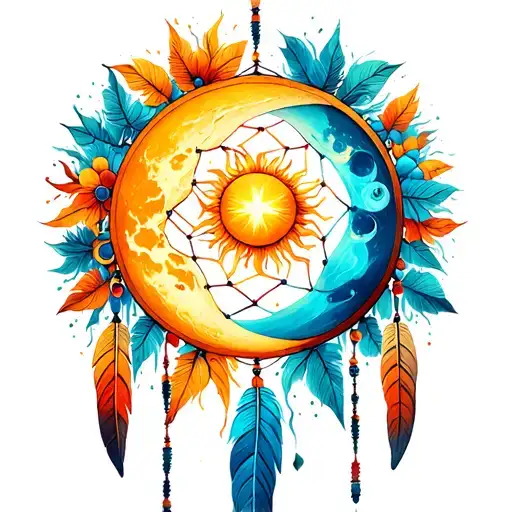 Dream Catcher With Sun And The Moon