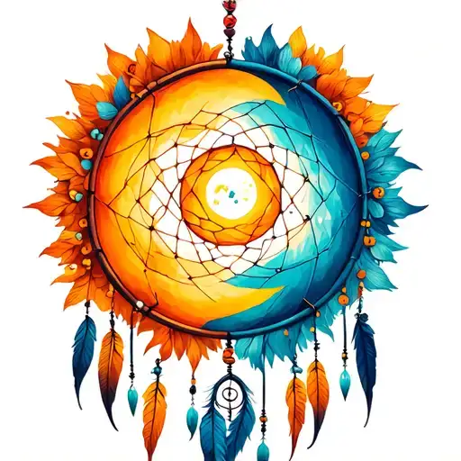 Dream Catcher With Sun And The Moon