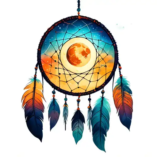 Dream Catcher With Moon And Sun Phases