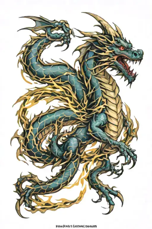 Dragon Made Of Lightning Bolts