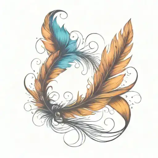 Small Feather With The Word Courage