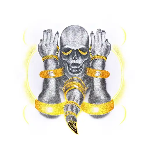 Black With Gold Arm Sleeve