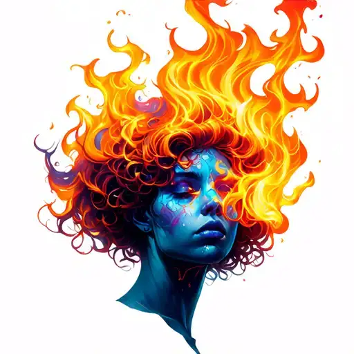 A Phosphorus Post With Fire Hair