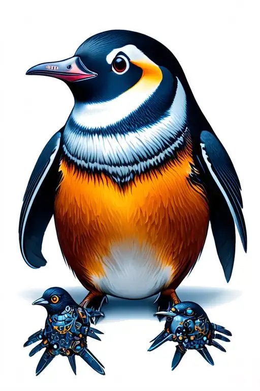 Mechanical Penguin And Robin