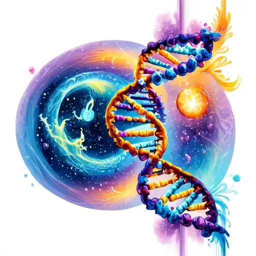 Dna Strand Merging With Gemini Zodiac Sign