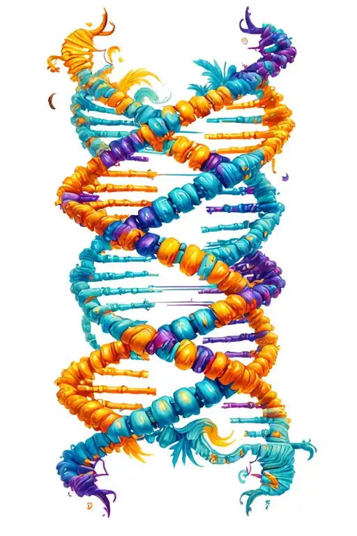 Dna Strand Merging With Gemini Zodiac Sign Intertwined