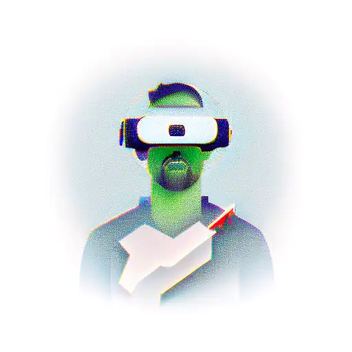 A Computer Engineer Hacking Into A Virtual Reality World With A Sword In Hand