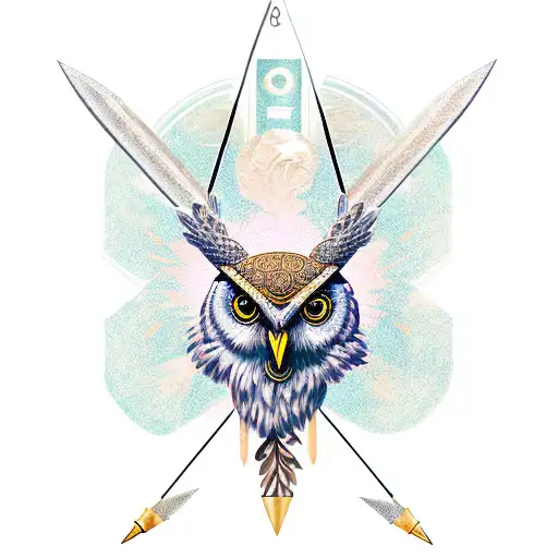 Goddess Athena Owl Spear Olive Branch