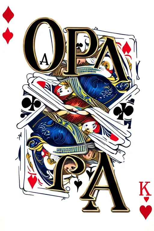 Multiple Playing Cards Shaping The Word Opa